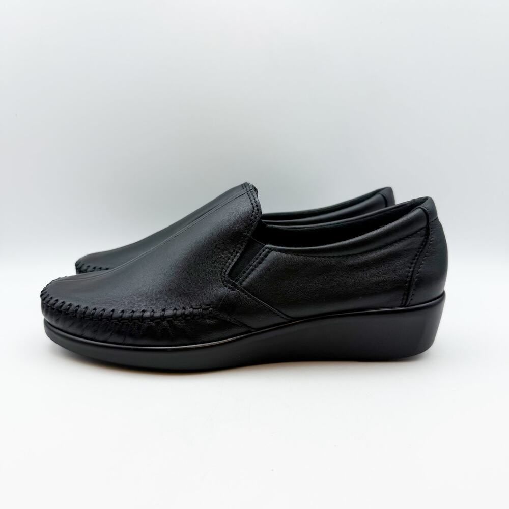 SAS Womens Dream Comfort Loafers US 8 Black Leather Hand Laced Moccasin NIB - Picture 9 of 13